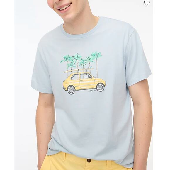NWT J. Crew Gentle Sea Blue W/Surfboard Car Graphic Tee - Picture 3 of 10